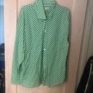 Green Checkered Button-Up Shirt